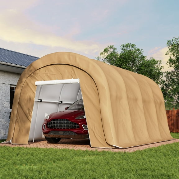 COSIEST 10'x20'Heavy Duty Carport ,Portable Outdoor Canopy Garage with Waterproof PE Roof and Steel Frame