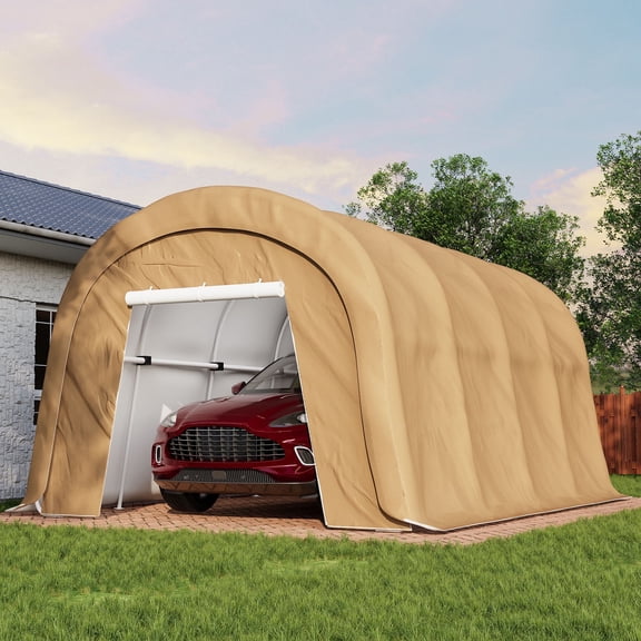 COSIEST 10'x20'Heavy Duty Carport ,Portable Outdoor Canopy Garage with Waterproof PE Roof and Steel Frame