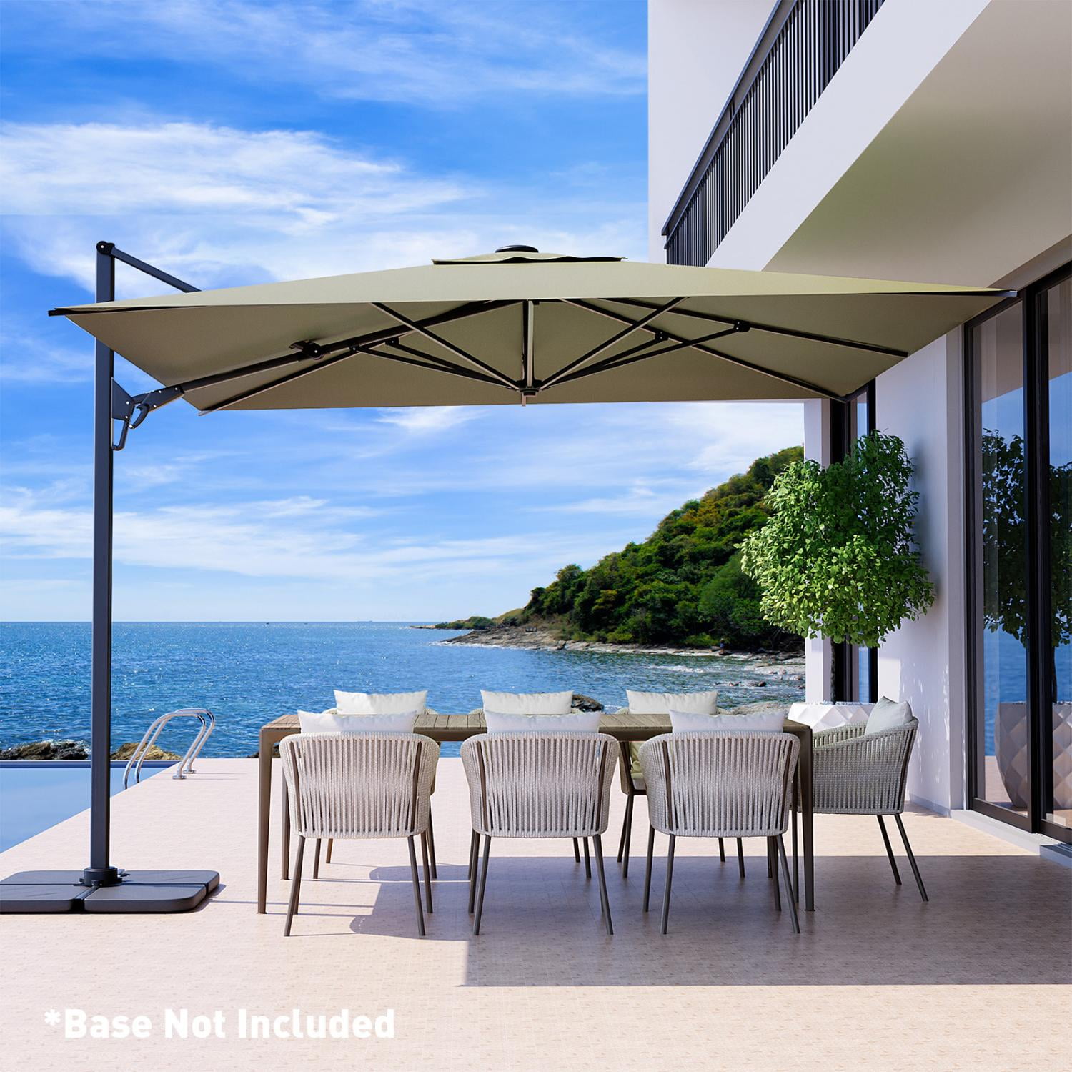 COSIEST 10FT Taupe Double Top Cantilever Outdoor Umbrellas, Large Square Windproof Patio Umbrella for Garden, Deck, Pool