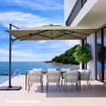 thumbnail image 1 of COSIEST 10FT Taupe Double Top Cantilever Outdoor Umbrellas, Large Square Windproof Patio Umbrella for Garden, Deck, Pool, 1 of 9