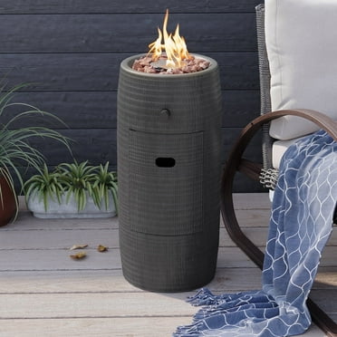 COSIEST 15,000 BTU 11-inch Round Outdoor Propane Fire Pit Table,Free Lava Rocks