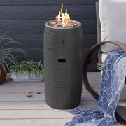 VENTOPYR 15,000 BTU 11-inch Round Outdoor Propane Fire Pit Table,Free Lava Rocks