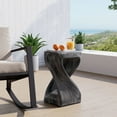thumbnail image 1 of COSIEST 15''  Round Outdoor Side Table Black, Concrete End Table, 1 of 7