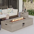 thumbnail image 1 of VENTOPYR 2-Piece Outdoor Propane Rectangle Concrete 56-inch x 28-inch Gray Fire Table Set w 20lb Tank Table, 1 of 8