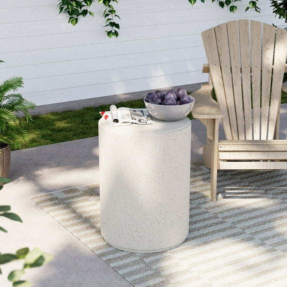 COSIEST 21'' Outdoor Side Table, Concrete End Table