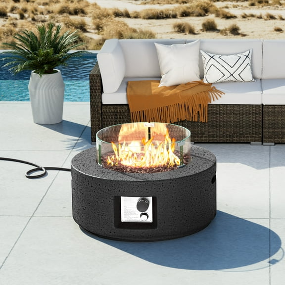 COSIEST 28" Square Propane Fire Table,Stainless Steel Burner 40,000 BTU