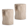 thumbnail image 1 of VENTOPYR 2PCS Faux Wood Light Beige Hand-Painted Beige End Side Table, 1 of 7