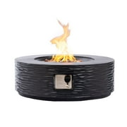COSIEST 35" Round Propane Fire Pit Table,Water Ripple Design 50,000 BTU Outdoor Fire Pit