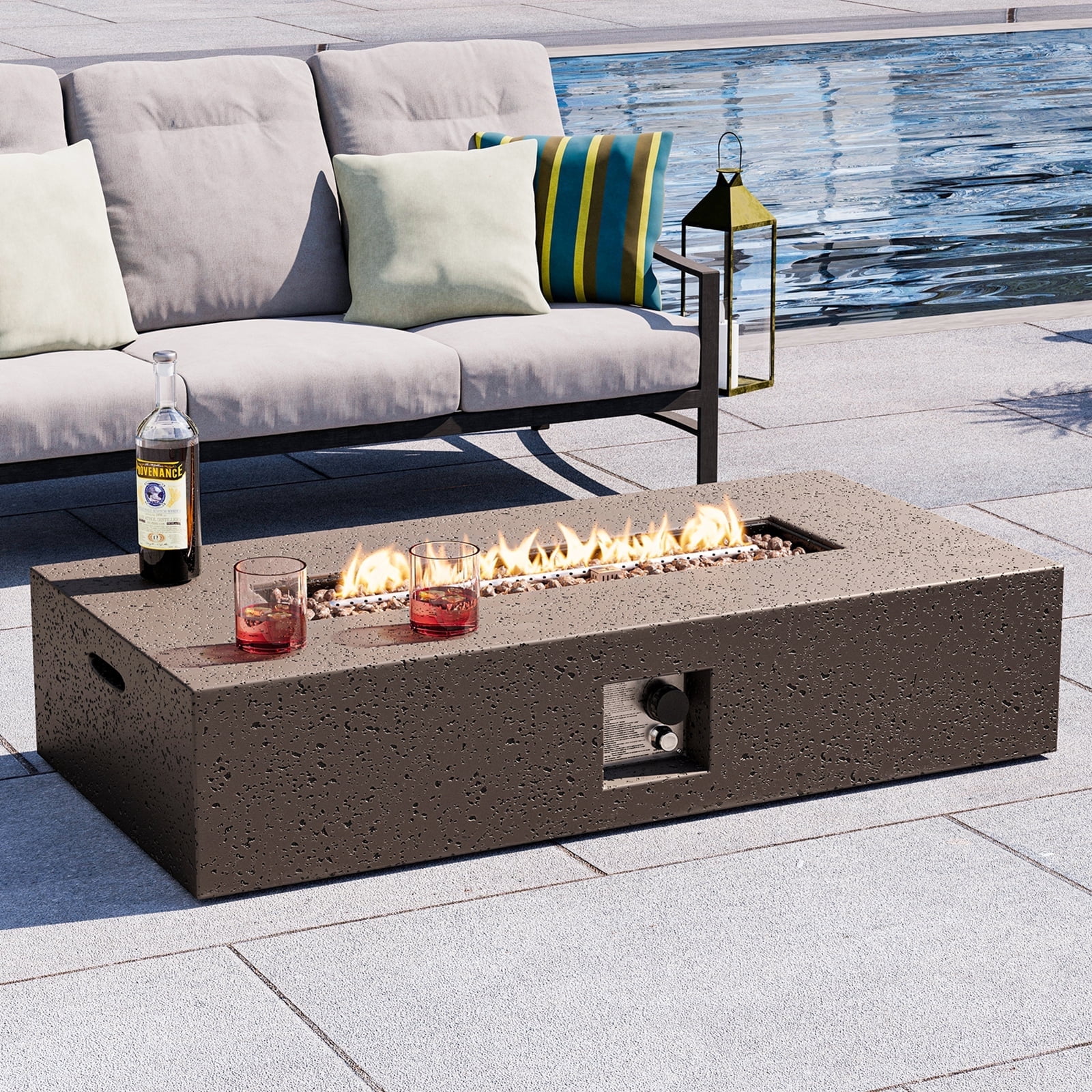 Walmart savings: COSIEST 56" Rectangle Propane Fire Pit Table with 50,000 BTU Stainless Steel Burner