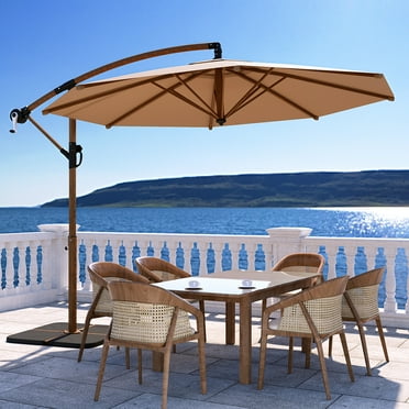 COSIEST 8ft 360° Rotating Cantilever Umbrella，Outdoor Patio Umbrella