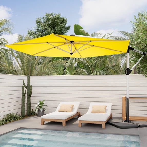 COSIEST 9ft Offset Patio Umbrella, Cantilever Hanging Outdoor Umbrella for Market, Backyard, Poolside, Garden