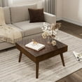 thumbnail image 1 of COSIEST Farmhouse MDF Square Brown 24-Inche Coffee Table for Living Room Table, 1 of 7