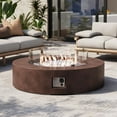 thumbnail image 1 of COSIEST MGO Outdoor Propane Fire Pit Table with Wind Guard, Transparent Gray Fire Glass, Waterproof Cover for Garden, Backyard, 1 of 8