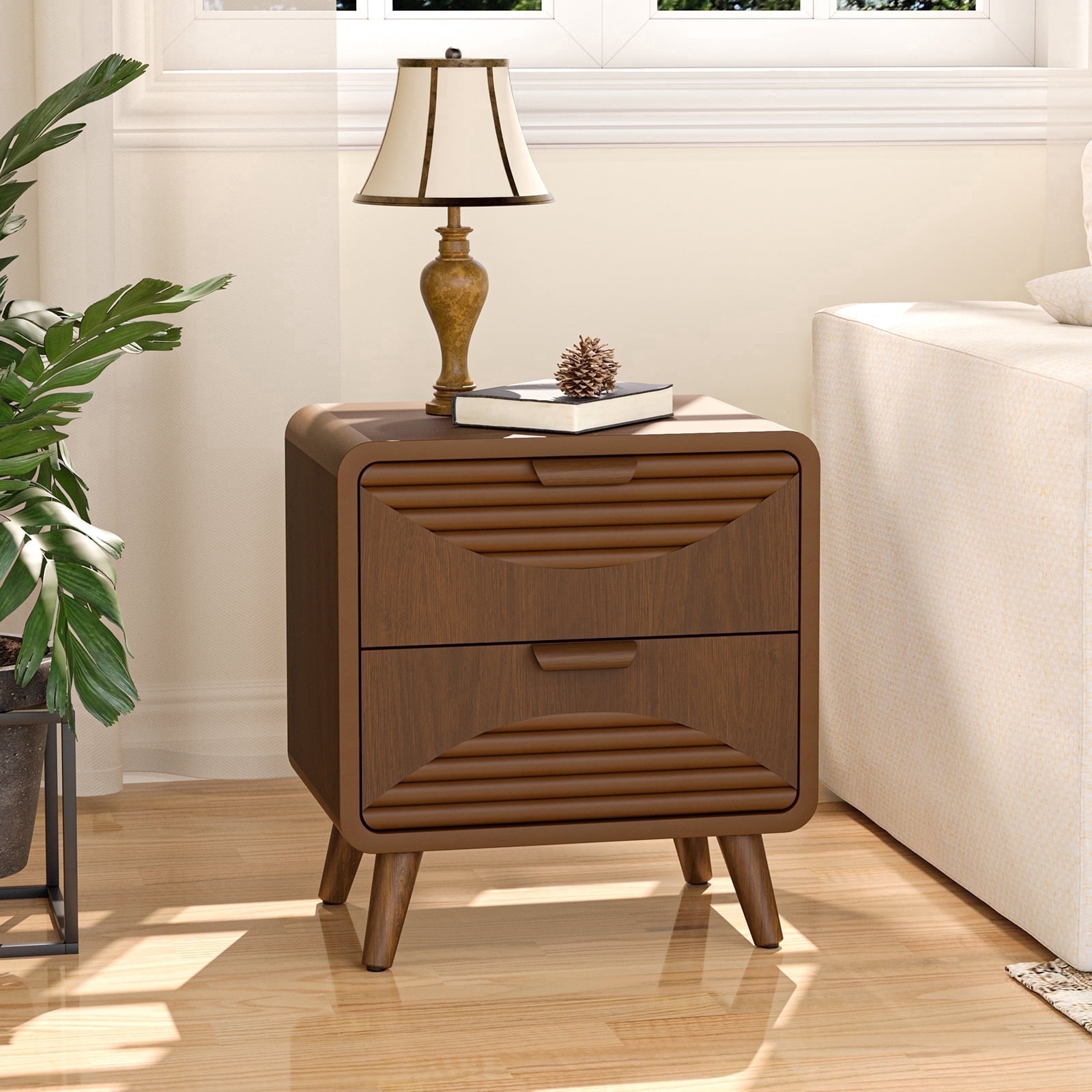VENTOPYR Modern Nightstand with 2 Drawers for Living room and Bedroom