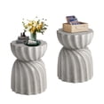 thumbnail image 1 of VENTOPYR Set of 2 Outdoor Concrete Side Table,Lightweight 18.7" H Accent Table in Graphite White for Patio, 1 of 7