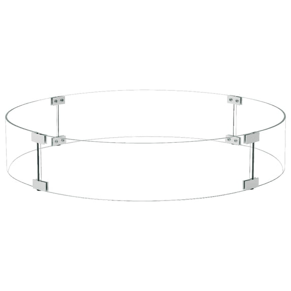COSIEST Outdoor Fire Pit Glass Wind Guard, Round, 29x5.5 inches