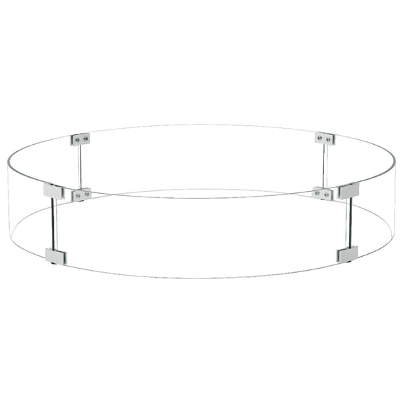 COSIEST Outdoor Fire Pit Glass Wind Guard, Round, 29x5.5 inches