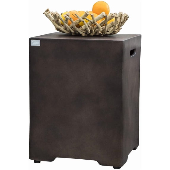 COSIEST Outdoor Hideaway Square Concrete Tank Table for Gas Fire Pits