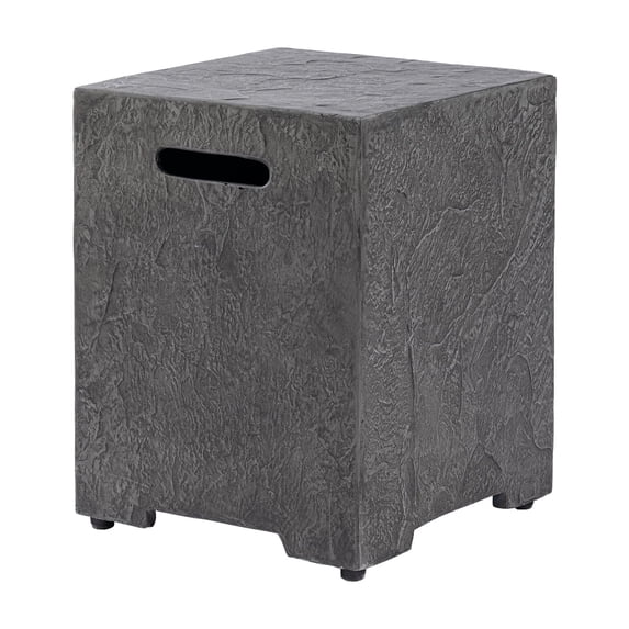 VENTOPYR Outdoor Hideaway Tank Table for Gas Fire Pits, Hides Standard 20lb Propane Tank Cover w Side Handles (Gray)
