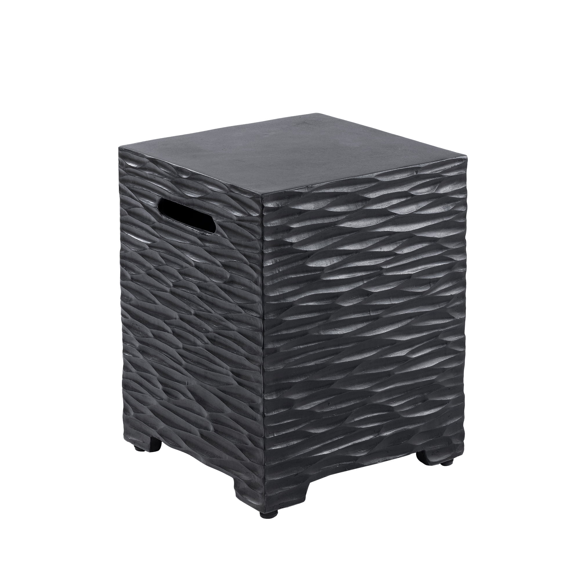 VENTOPYR Outdoor Hideaway Tank Table for Gas Fire Pits, Hides Standard 20lb Propane Tank Cover w Side Handles (Gray)