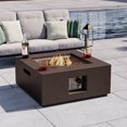 thumbnail image 1 of VENTOPYR 28" Square Propane Fire Table,40000 BTU Stainless Heater w/ Lava Rocks & Cover, Brown, 1 of 7