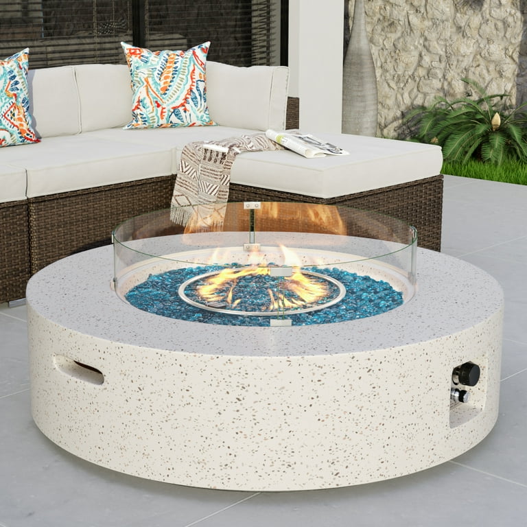 COSIEST Outdoor Propane Fire Pit Table 40.5 inch Patio Heater with Wind Guard Rain Cover Walmart