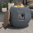 COSIEST Outdoor Propane Fire Pit w 23" FauxStone Base, Jar Shaped Fire