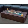 thumbnail image 1 of VENTOPYR Outdoor Propane Rectangle Bronze MGO Fire Pit Table with Wind Guard, 1 of 7