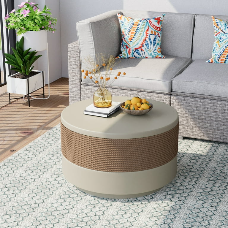 ★MM23　85cm 740g★ COSIEST Outdoor Round MgO Light Grey Centerpiece Coffee