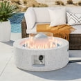 thumbnail image 1 of COSIEST Outdoor Round Terrazzo White Propane Fountain Fire Pit Table (Tank Outside), 1 of 7