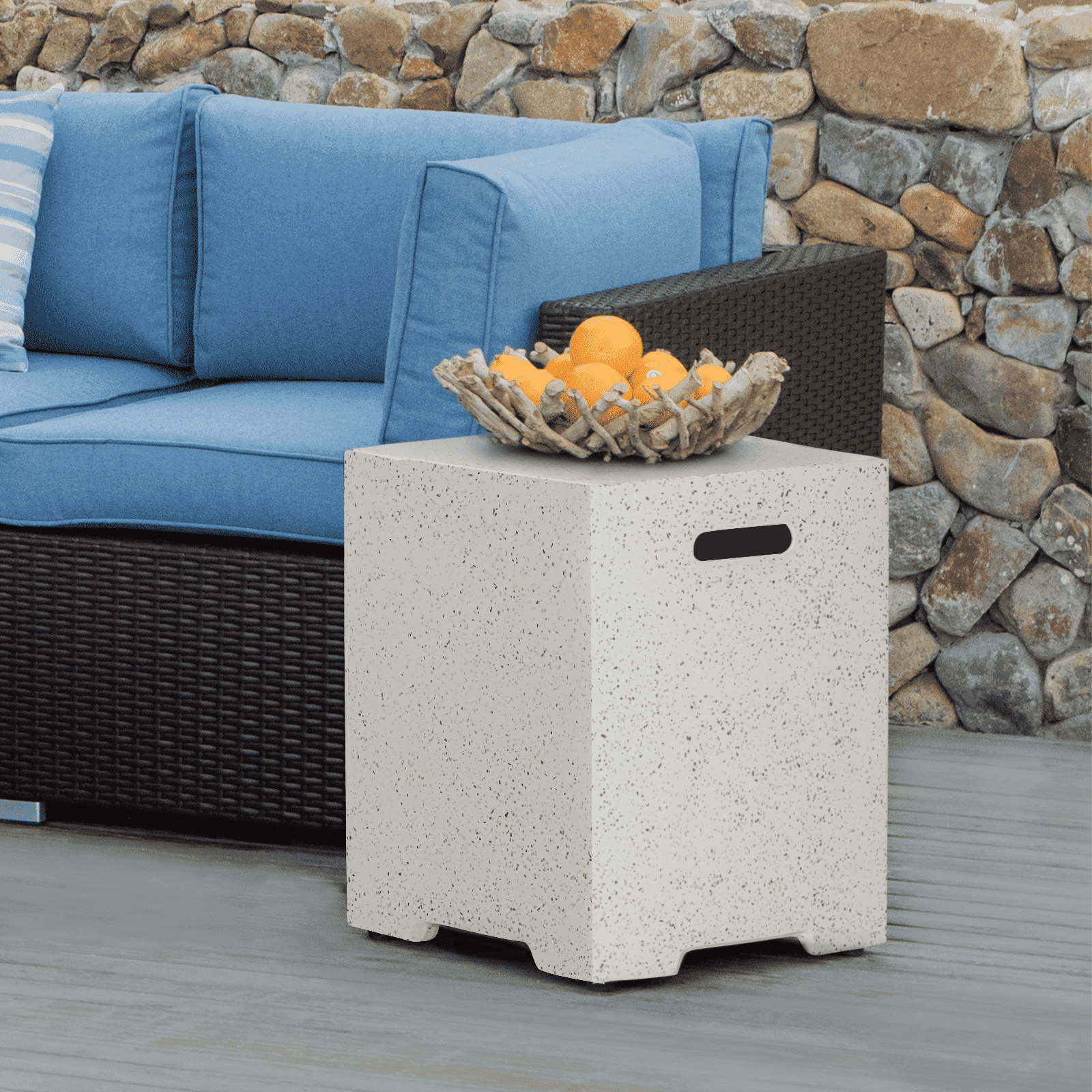 VENTOPYR Outdoor Terrazzo Propane Tank Cover,Hides 20lb Gas Tanks for Fire Pits With Side Handles