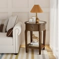 thumbnail image 1 of COSIEST Rustic Solid Wood Mirrored Tabletop Brown Side Table with Drawer for Living Room, 1 of 7