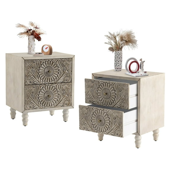 VENTOPYR Set of 2 Nightstand with Drawers,Side Table Night Table