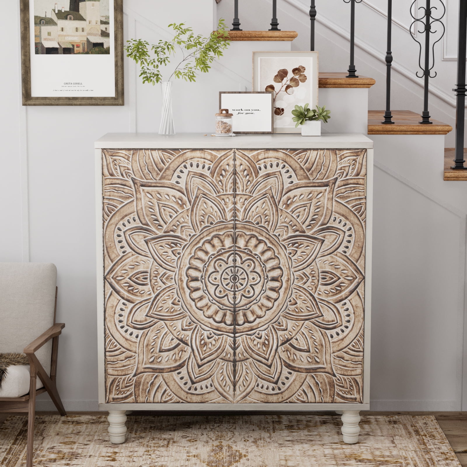 Standing Cabinet, Storage Cabinet, Accent Side Cabinet with Shelf