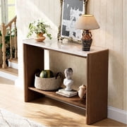 COSIEST Stone-Look Rectangle Console Table,Modern & Functional Home Sofa Table