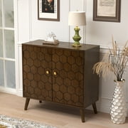VENTOPYR Storage Cabinet with Doors and Shelves, Modern MDF Accent Cabinet with Adjustable Shelf, Free-Standing Sideboard Buffet Cabinet
