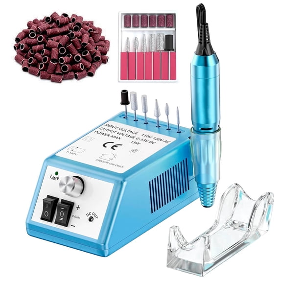 COSITTE 20,000 RPM Electric Nail Drill Set, Acrylic/Gel Remover, Home/Salon Manicure-Azure Blue