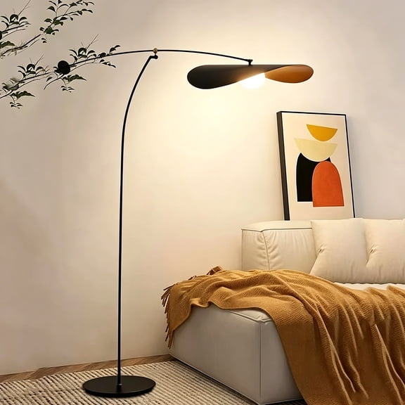 COSITTE 70-Inch Curved Floor Lamp, LED Living Room Standing Fishing Light with Adjustable Swing Arm