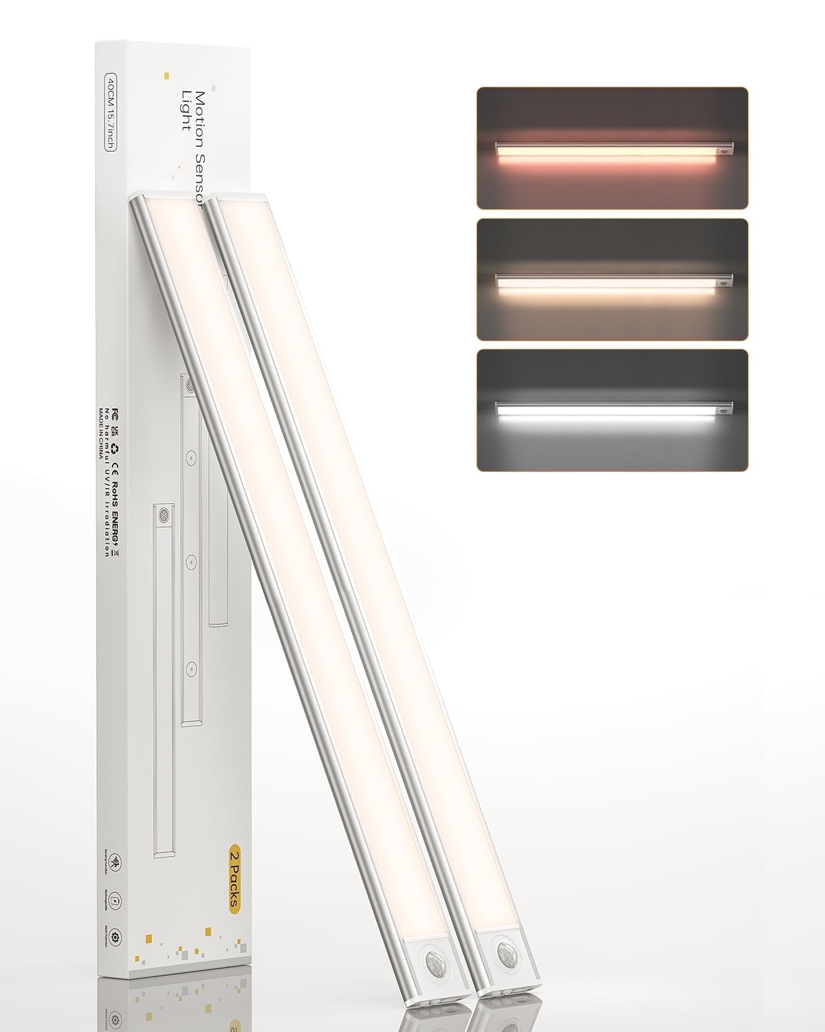 Magnetic Mount Lighting Under Cabinet Motion Sensor Lights - 20 Inch With  Magnetic Mount (2-Pack) Wireless LED Lighting, image size:1200x1500