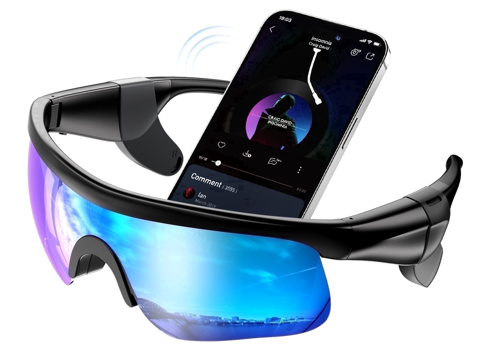 Bluetooth Sunglasses for Men & Women - Premium Clear Sound Open Ear Audio Glasses for Running Cycling, Polarized UV400, Anti-Slip Lightweight Comfort