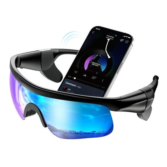Smart Glasses, Polarized Sunglasses for Men & Women with Bluetooth Speaker, UV Protection, Built-in Mic, Wireless Music & Calls, Magnetic Charging, Smart Sunglasses for Cycling, Running