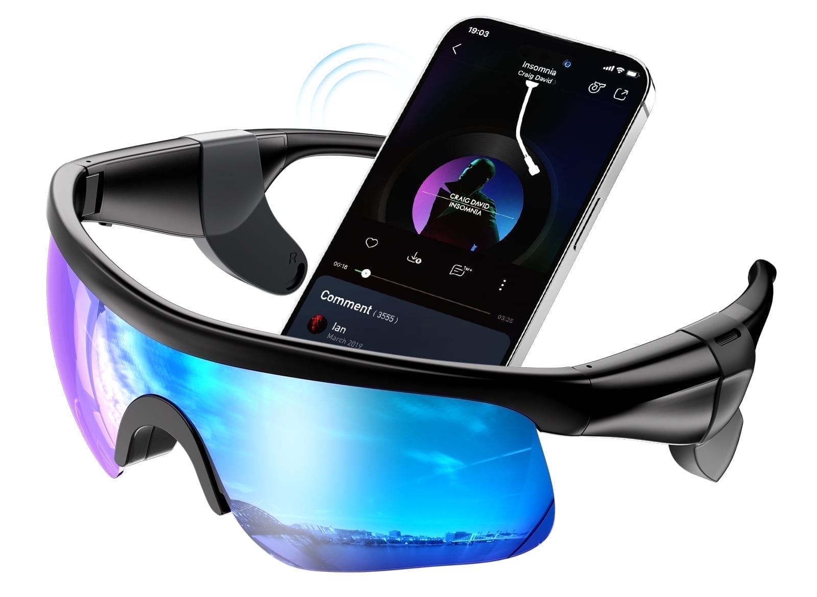 COSJM Bluetooth Cycling Sunglasses for Men and Women, Ai Smart Glasses with Voice Control & Speaker, Polarized UV Protection Sunglasses, Running, Hiking Sunglasses - Gifts for Him