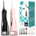 thumbnail image 1 of COSLUS 2 Pack Cordless Water  Dental  Flosser for Teeth,Braces,Gums Care Easy to Use,Rechargeable,Waterproof,Portable for Travel,Black & Pink, 1 of 12