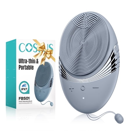 COSLUS Facial Cleansing Brush,Face Scrubber,Silicone Face Wash Brush,5 Cleansing Modes,Electric Deep Cleaning for Men Women