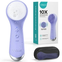 COSLUS Face Scrubber Facial Cleansing Brush,2 in 1 Spin Vibration Patented Tech,Silicone Electric Exfoliator Scrubber with Automatic Foaming,Men Women