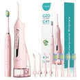 thumbnail interactive-video image 1 of COSLUS Water Dental  Flosser Electric Toothbrush Combo,2-in-1 Oral Clean Kit For Teeth,Braces,Gums Care,Brushing Flossing for Family,Travel Use,Pink, 1 of 11