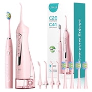 COSLUS Water flosser & Electric Toothbrush Combo,2-in-1 Oral Clean Kit for Teeth,Braces,Gums Care,Brushing Flossing for Family,Travel Use