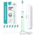 thumbnail interactive-video image 1 of COSLUS CX40 Electric Toothbrush for Adults and Teen,Wireless Rechargeable Tooth Brush,Youth with Portable Travel Case,5 Modes 47000 Power Toothbrushes 6 Brush Heads ,70Day Battery Life Green, 1 of 10