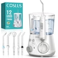 thumbnail image 1 of COSLUS Water Flosser for Teeth,Water Dental Flosser Pick for Teeth,2 Modes & 12 Pressure Settings,600ML,5 Jet Tips for Multiple Users,White, 1 of 7