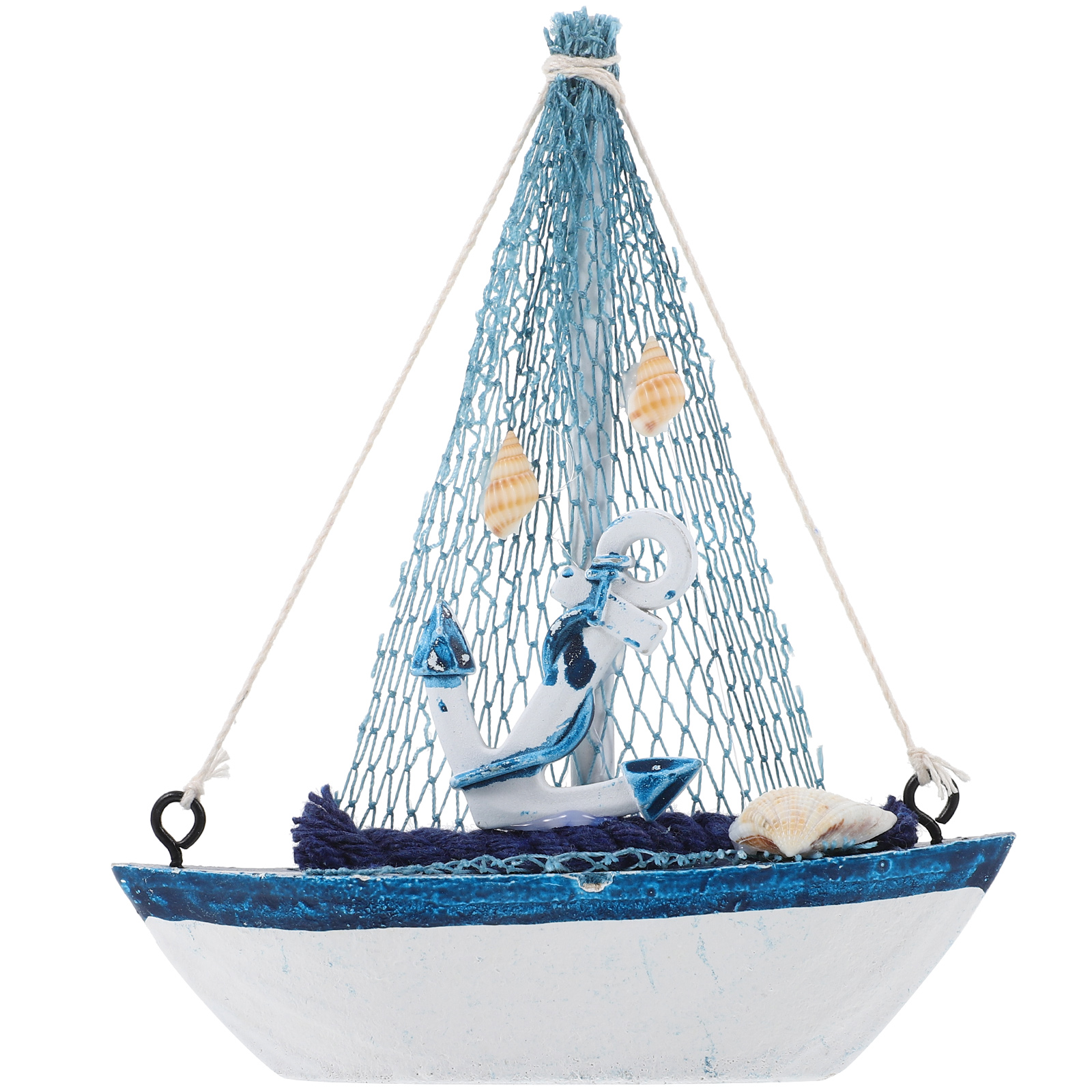 COSLUS Wooden Sailboat Ornament Mediterranean Style Sailboat Model ...